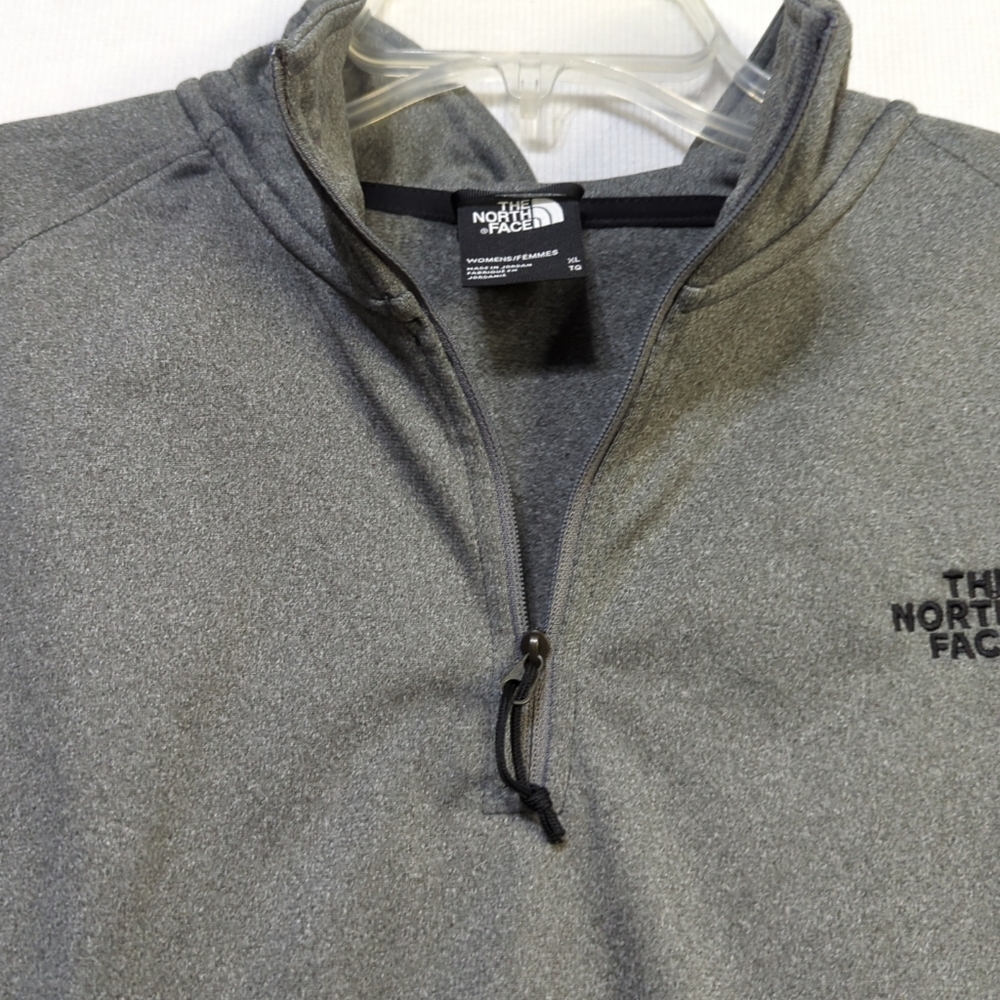 The North Face‎ Womens XL Gray Quarter Zip Fleece Pullover Heather Mock Neck 477 - Picture 4 of 7